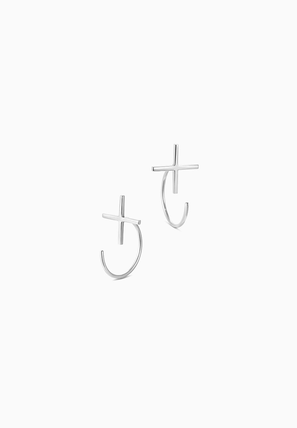 cross | クロス | Pierced earrings | Sterling Silver |  Large